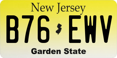 NJ license plate B76EWV
