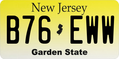NJ license plate B76EWW