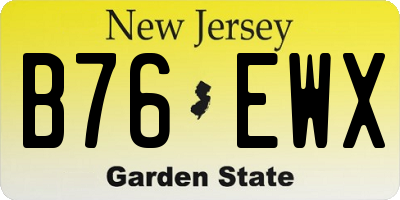 NJ license plate B76EWX
