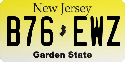 NJ license plate B76EWZ