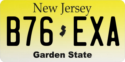 NJ license plate B76EXA