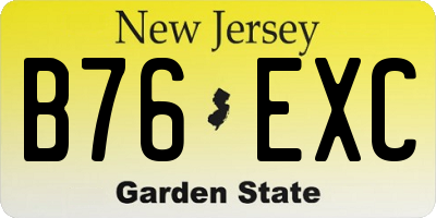 NJ license plate B76EXC
