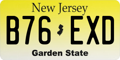 NJ license plate B76EXD