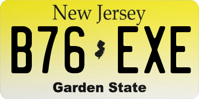 NJ license plate B76EXE