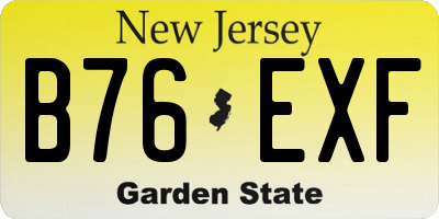 NJ license plate B76EXF