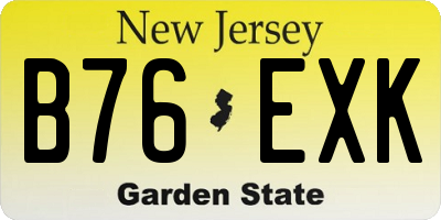 NJ license plate B76EXK
