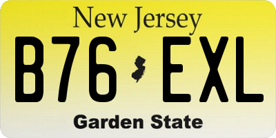 NJ license plate B76EXL