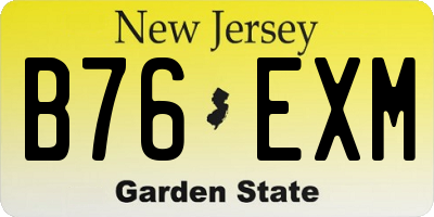 NJ license plate B76EXM