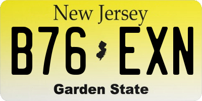 NJ license plate B76EXN