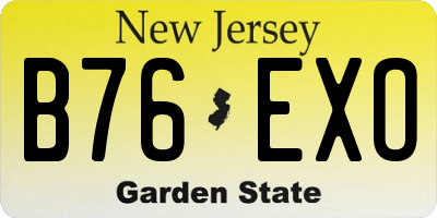 NJ license plate B76EXO