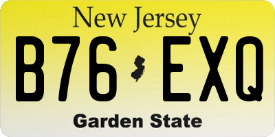 NJ license plate B76EXQ