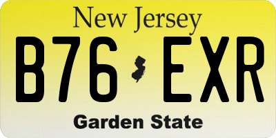NJ license plate B76EXR