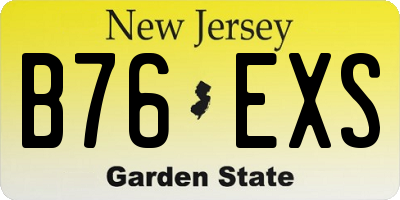 NJ license plate B76EXS