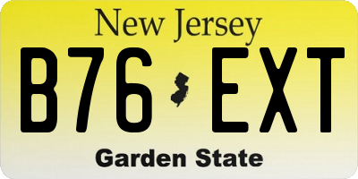 NJ license plate B76EXT
