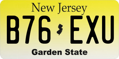 NJ license plate B76EXU