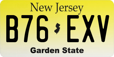 NJ license plate B76EXV