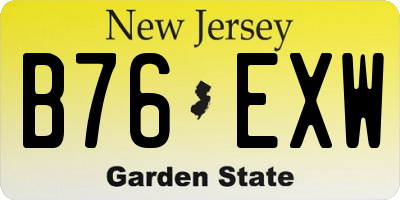 NJ license plate B76EXW
