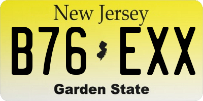 NJ license plate B76EXX
