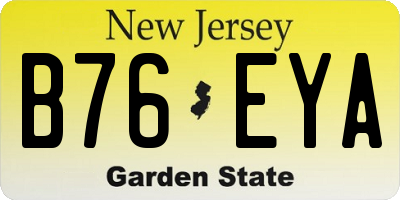 NJ license plate B76EYA