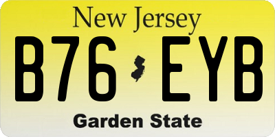 NJ license plate B76EYB