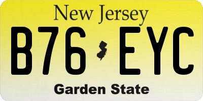 NJ license plate B76EYC
