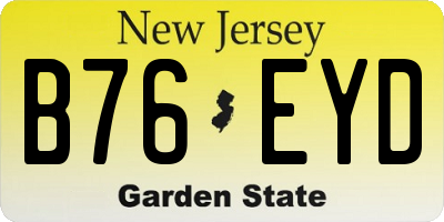 NJ license plate B76EYD