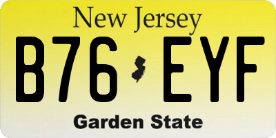 NJ license plate B76EYF