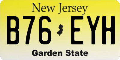 NJ license plate B76EYH