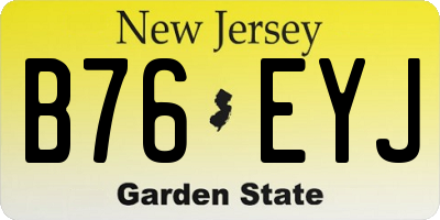 NJ license plate B76EYJ