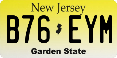 NJ license plate B76EYM