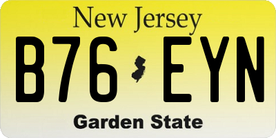 NJ license plate B76EYN