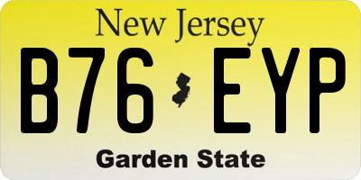 NJ license plate B76EYP