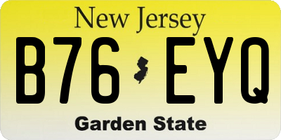 NJ license plate B76EYQ