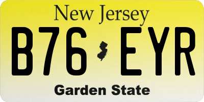 NJ license plate B76EYR