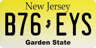 NJ license plate B76EYS