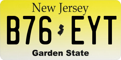 NJ license plate B76EYT