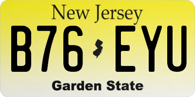 NJ license plate B76EYU