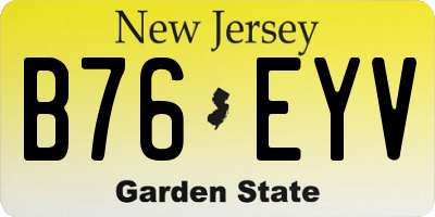 NJ license plate B76EYV