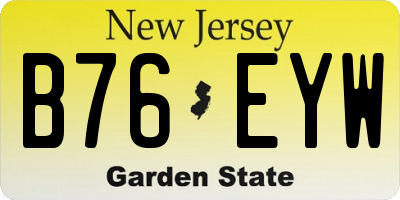 NJ license plate B76EYW