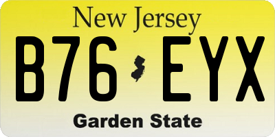 NJ license plate B76EYX
