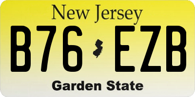 NJ license plate B76EZB