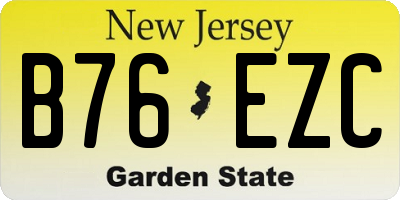 NJ license plate B76EZC