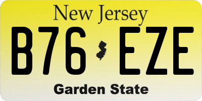 NJ license plate B76EZE