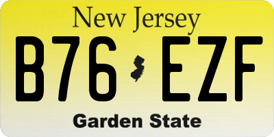 NJ license plate B76EZF