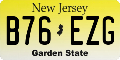 NJ license plate B76EZG