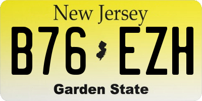 NJ license plate B76EZH