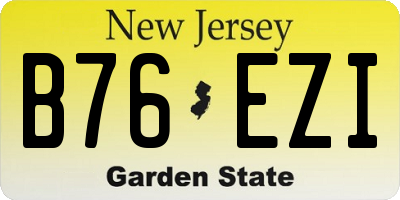 NJ license plate B76EZI