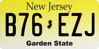 NJ license plate B76EZJ