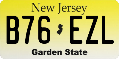 NJ license plate B76EZL