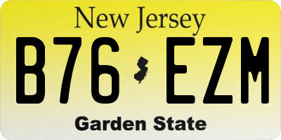 NJ license plate B76EZM